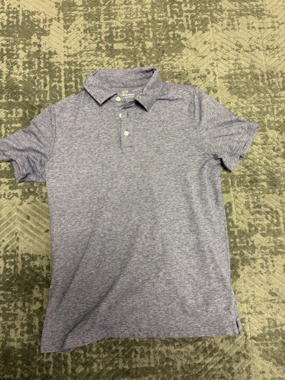 Vineyard Vines Boys Blue Micro-Stripe Performance Polo Shirt Size L (14)